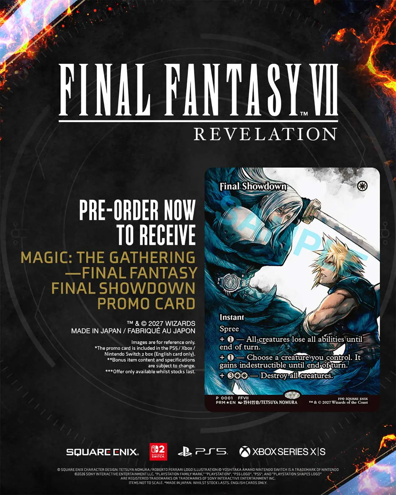 Final Fantasy VII Revelation pre-order bonus, Square Enix