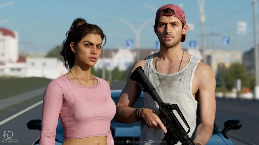 Artists renderding of GTA 6's protagonists 