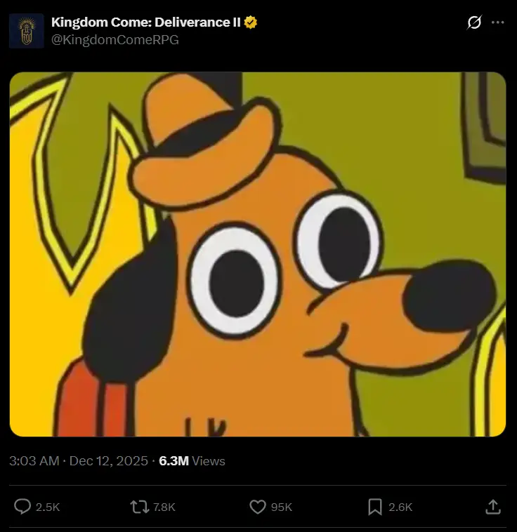 The Tweet in question from the Kingdom Come: Deliverance II team