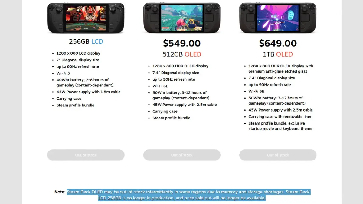 Ram Shortages Note Steam Store