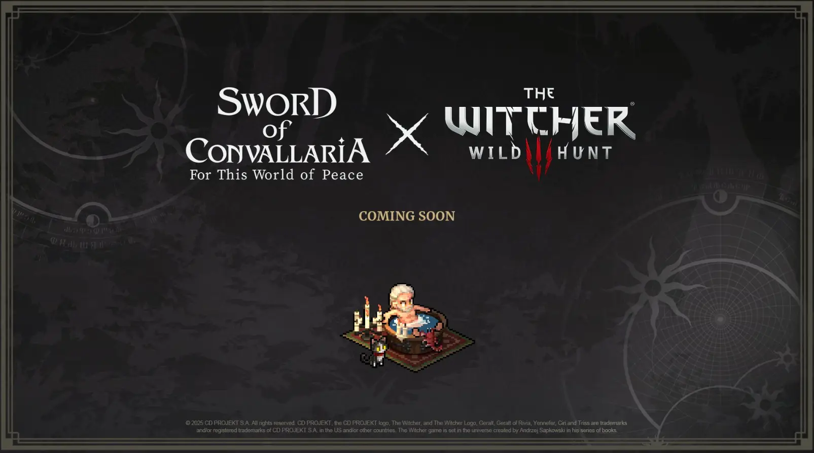 Official promo image for The Witcher x Sword of Convallaria crossover, XD
