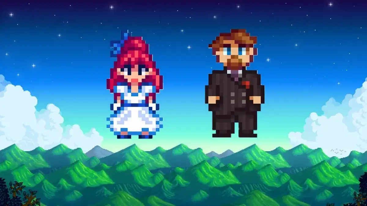Clint and Sandy in Stardew Valley,