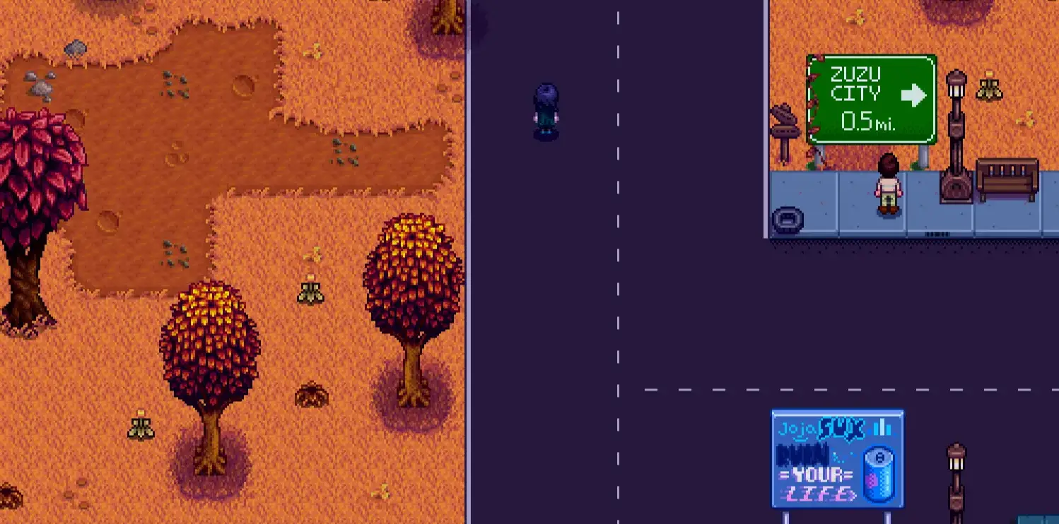 Entry into Downtown Zuzu from the Stardew Valley mod, ConcernedApe/Zuzu Development Team