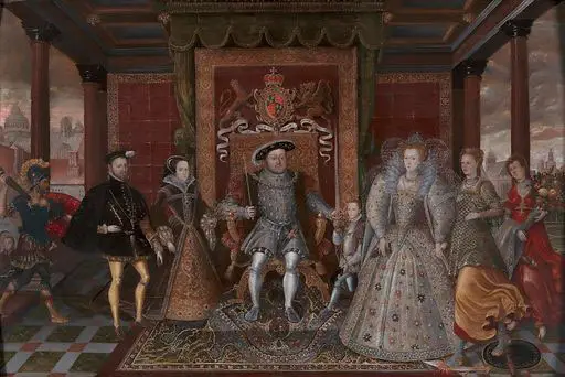 An Allegory of the Tudor Succession: The Family of Henry VIII (Source: 	Yale Center for British Art)