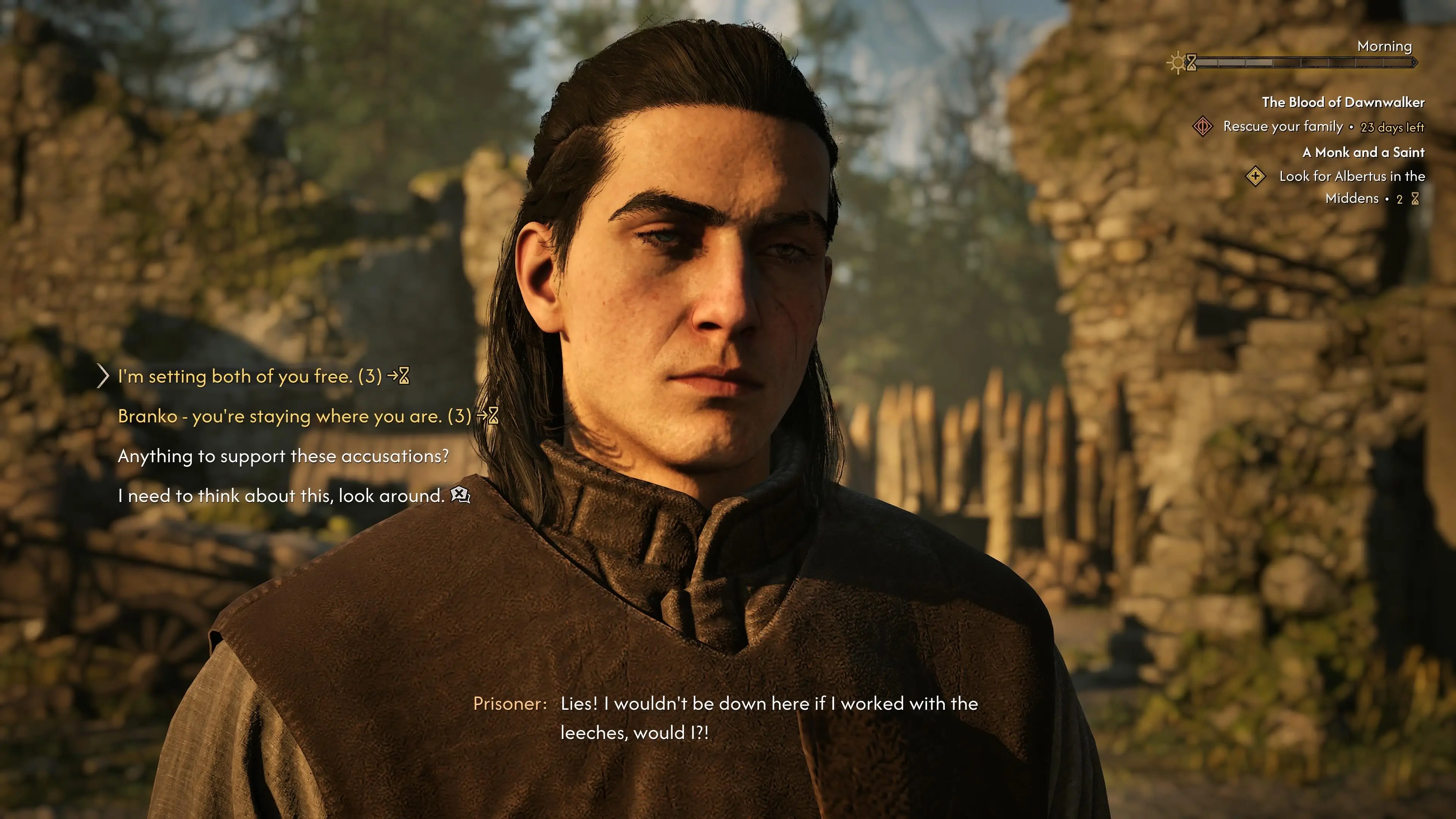The Blood of Dawnwalker dialogue options,