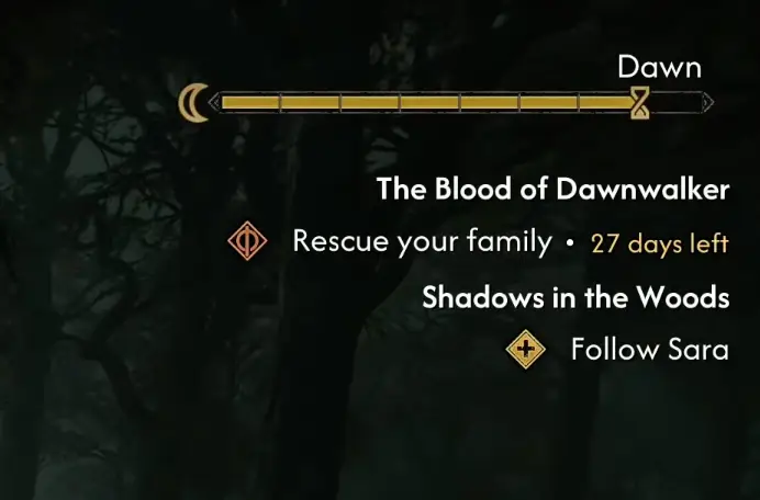 The Blood of Dawnwalker time limit UI,
