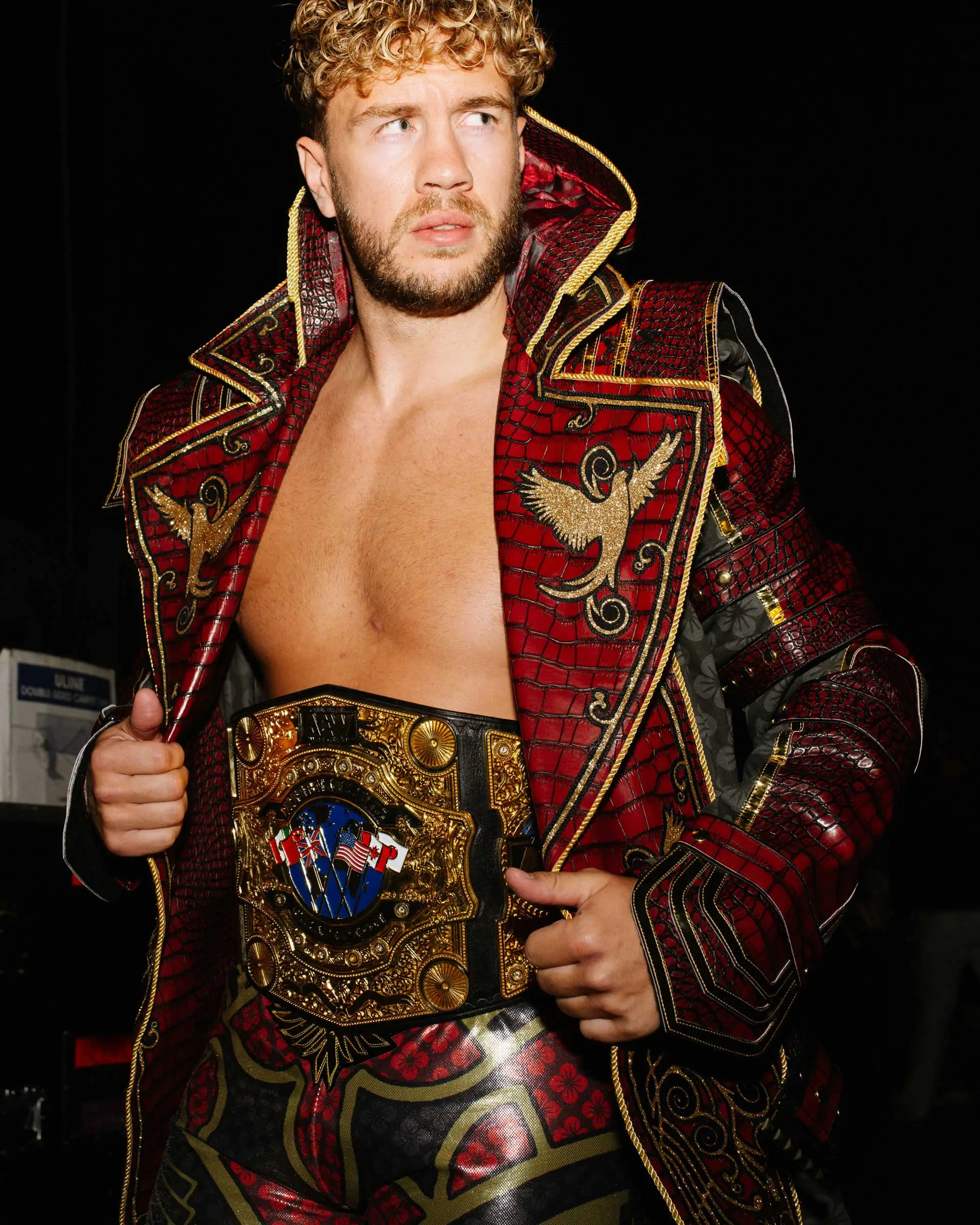 Will Ospreay backstage at All In Wembley 2024,