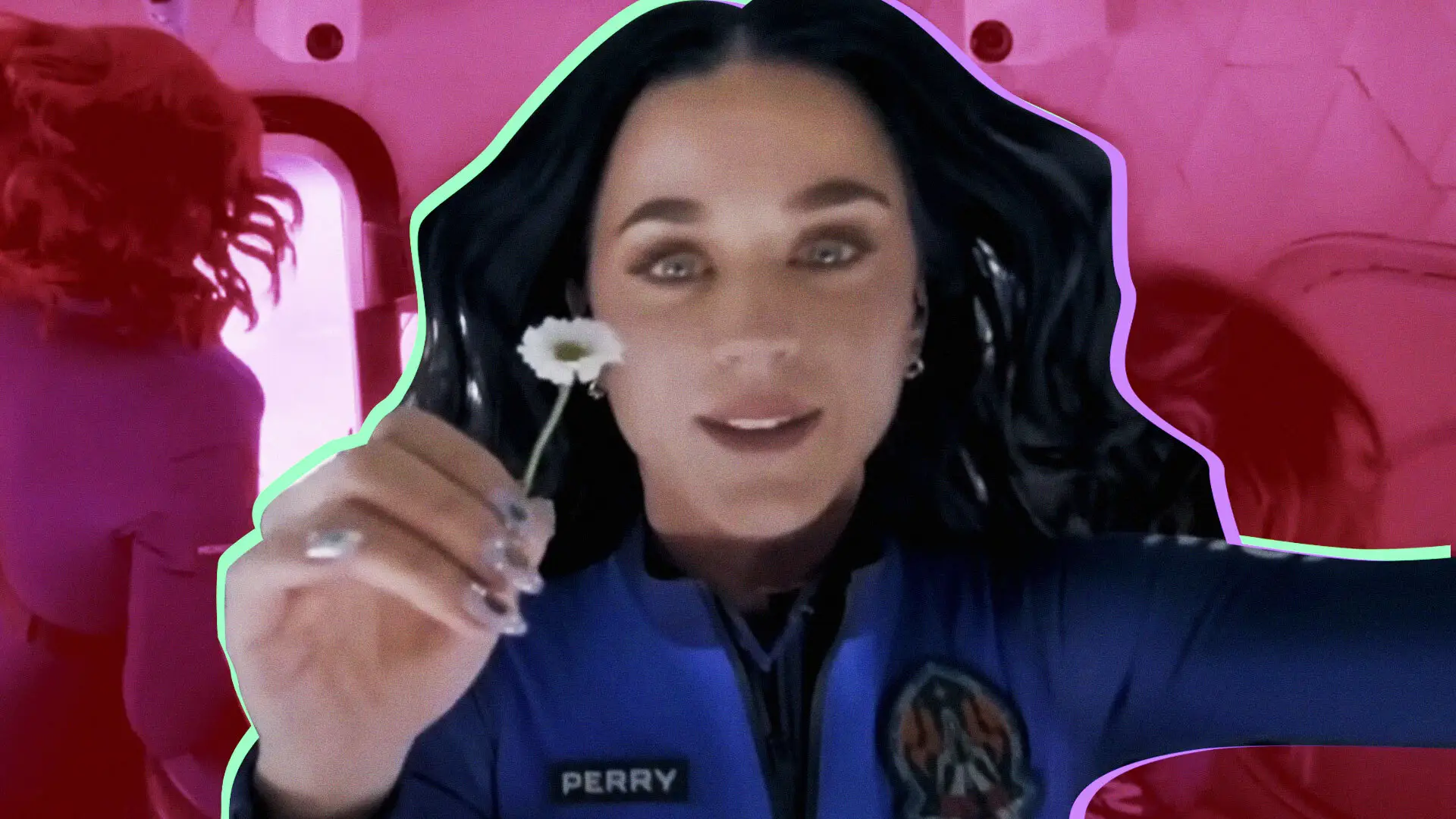 Design: Nicole Maggio; Image: YouTube/@GMA; Blue Origin