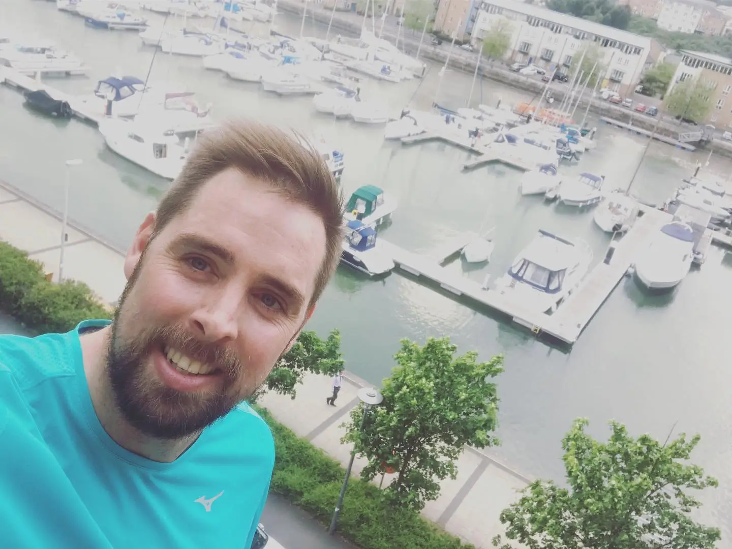 Ben running in his home town of Portishead.