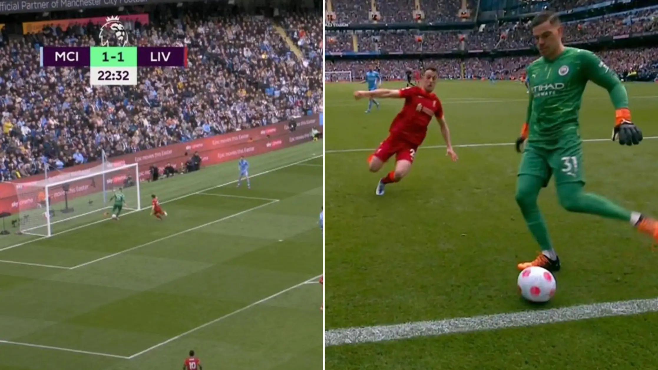 Ederson Somehow Doesn't Flinch As He Makes Pass On His Own Goal-Line, Stayed So Calm