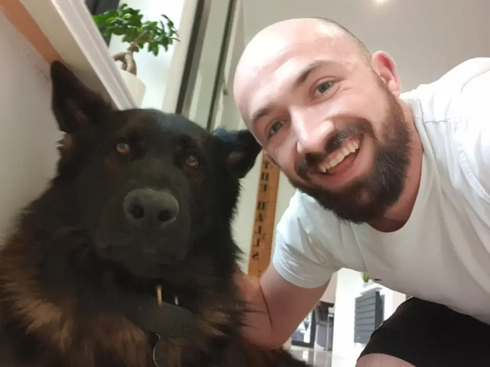 Wolf and I had a nap on a bean bag.