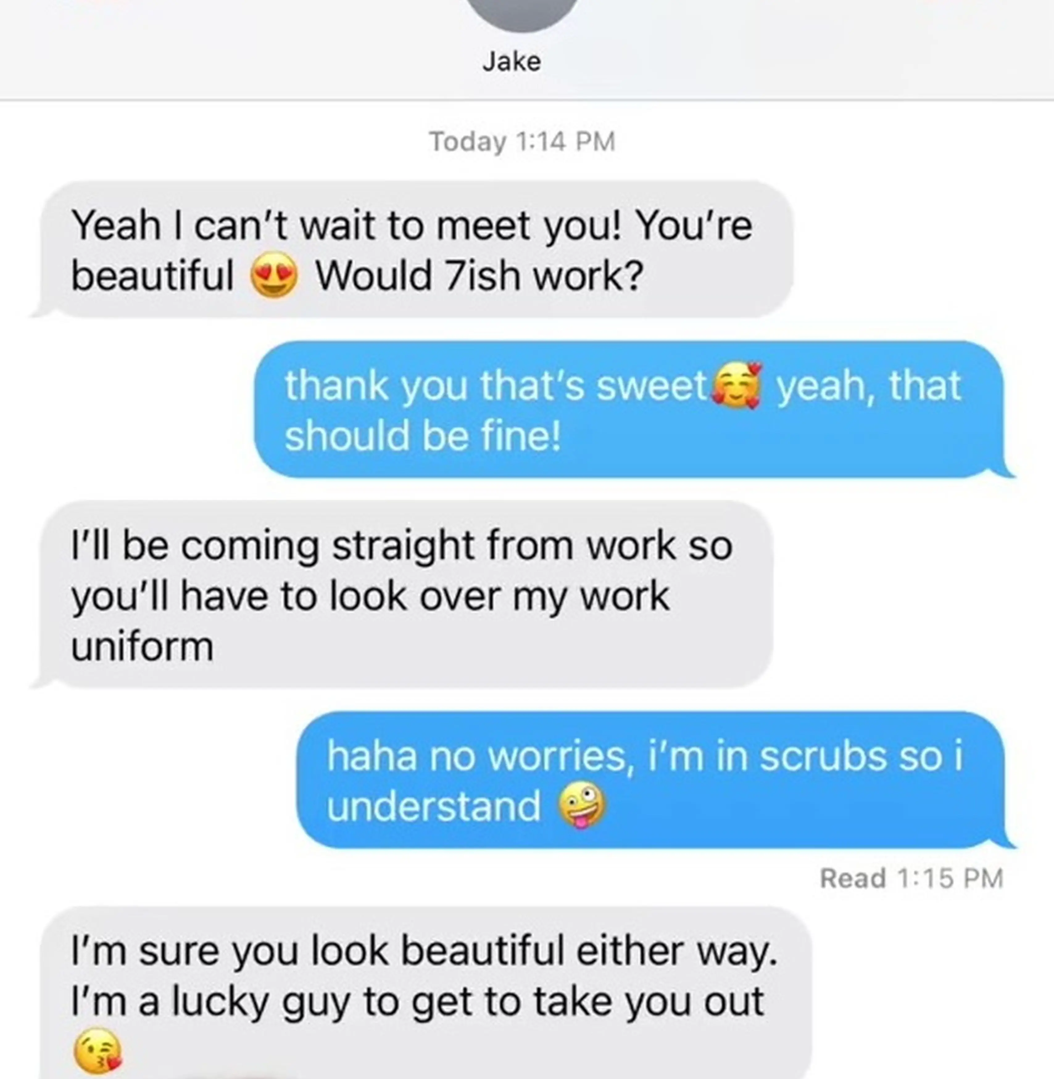 TikToker reveals the contrasting messages her Bumble date first sent her before things turned tasty.