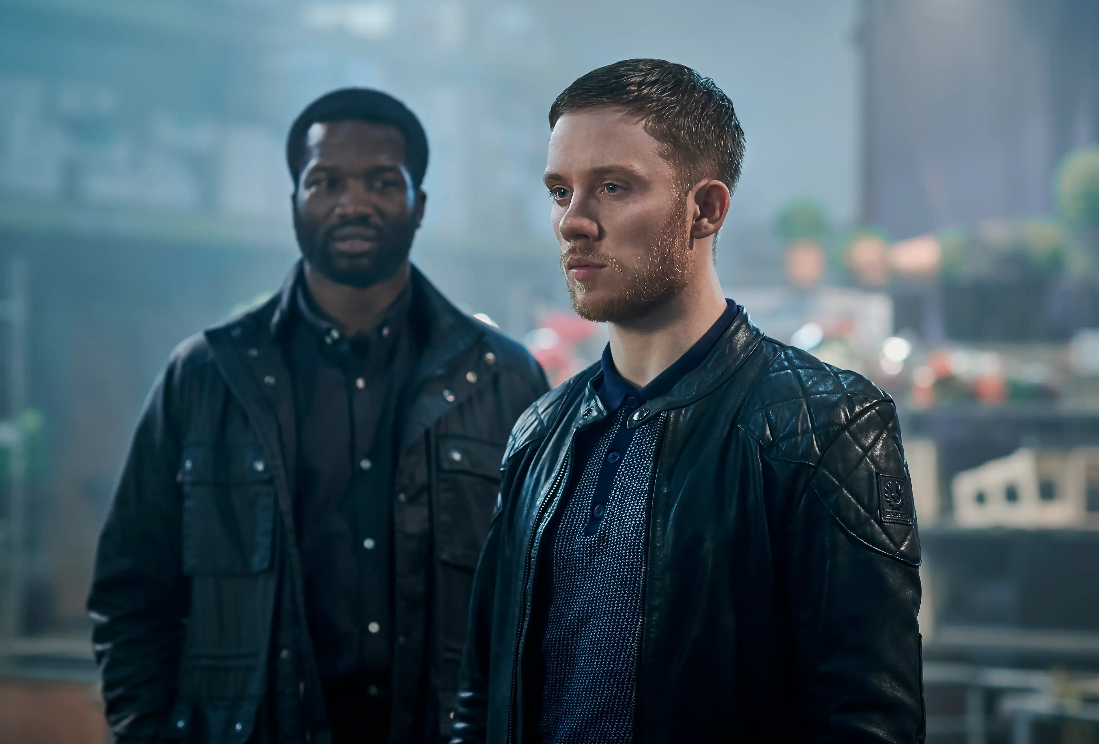 Joe Cole and Sope Dirisu in Gangs of London.